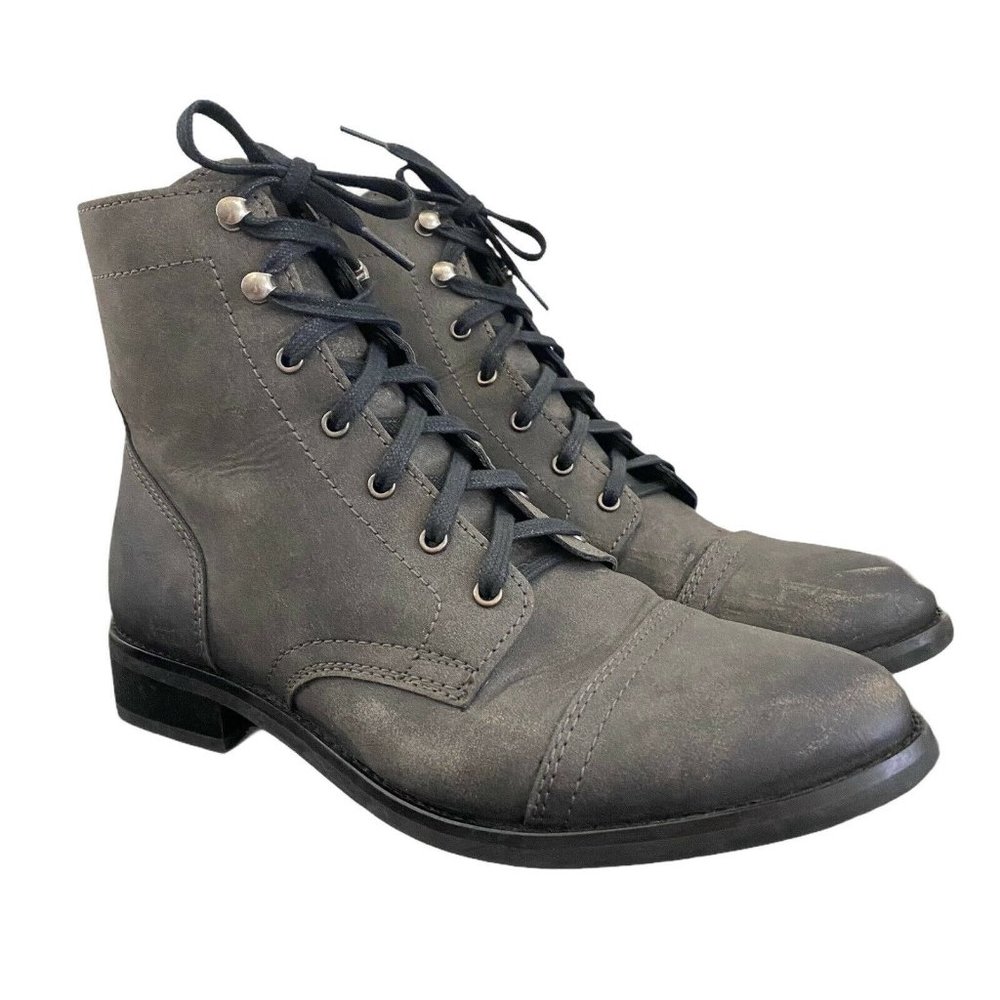 Thursday Boot Company 10 Captain Boots Lace Up Gray Leather Comfort Basic